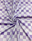 (4X2 YUMMY RIB) PURPLE AND LAVENDER CHECKERED ON LILAC