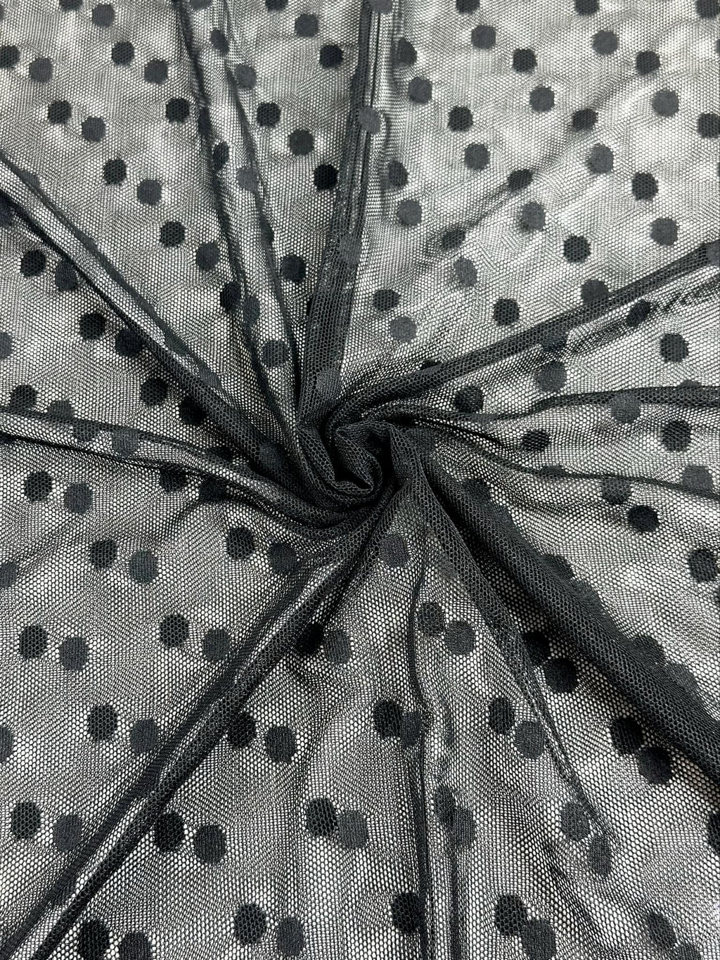 (MESH) BLACK POLKA DOTS