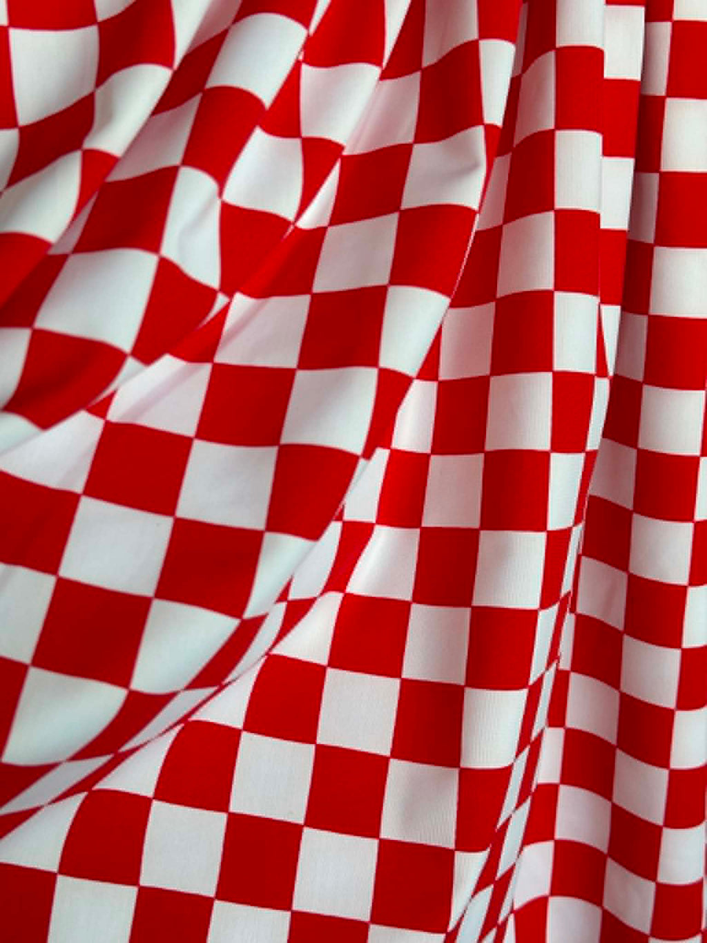 (SWIM) RED AND OFF WHITE CHECKERED