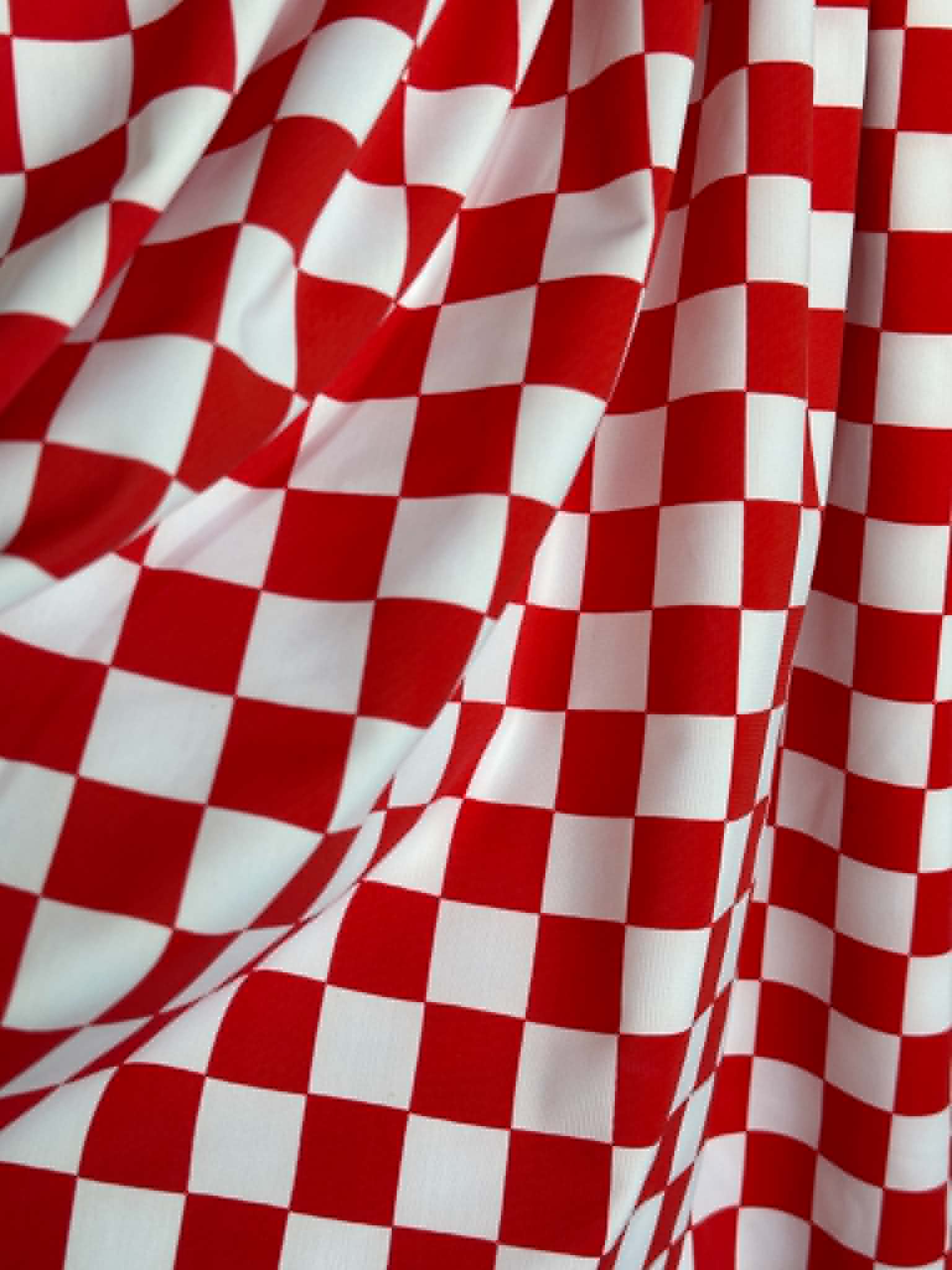 (SWIM) RED AND OFF WHITE CHECKERED