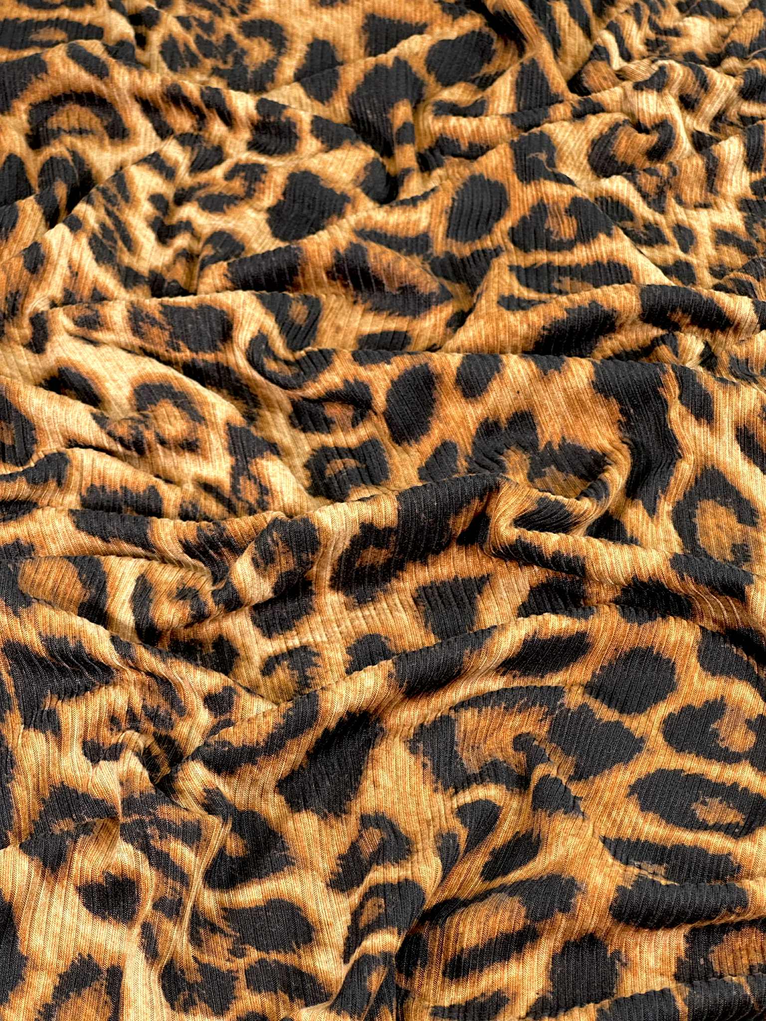 (4X2 RIB) BLACK AND BROWN MEDIUM CHEETAH