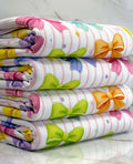 (4X2 YUMMY RIB) COLORFUL BOWS AND PINK STRIPES ON OFF WHITE