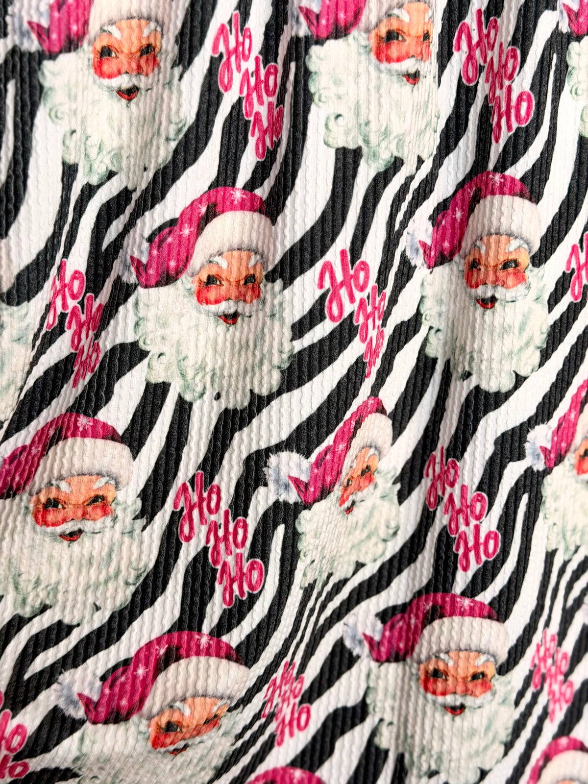 (URBAN RIB) BIG PINK SANTA ON ZEBRA PRINT