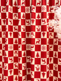 (CORDUROY BRUSHED) MEDIUM RED AMD IVORY CHRISTMAS CHECKERED