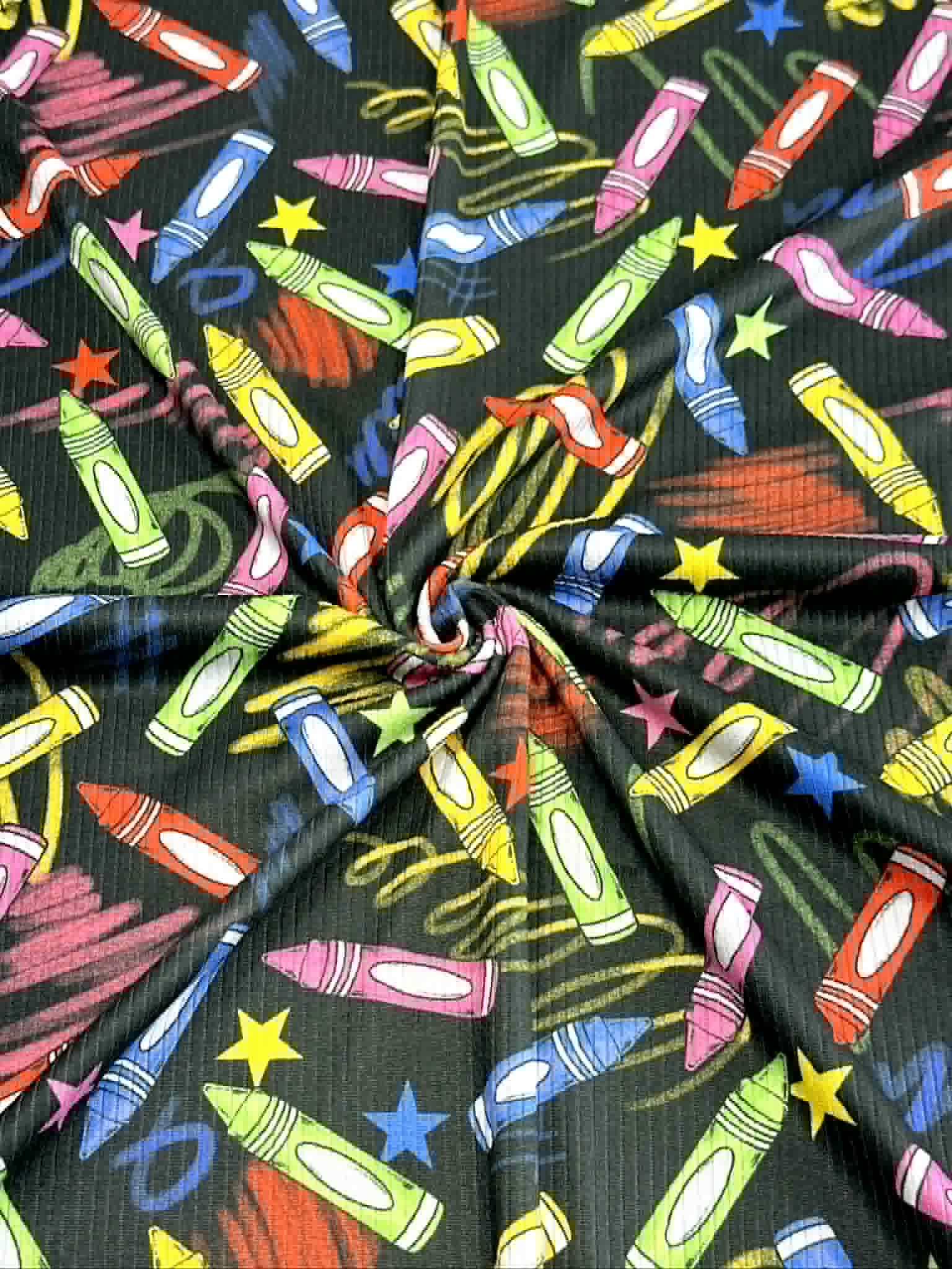 (4X2 YUMMY RIB) COLORFUL CRAYONS AND SCRIBBLES ON BLACK (1)