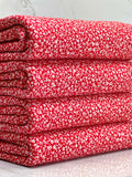 (DBP) TINY OFF WHITE FLOWERS ON RED(5)