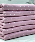 (DBP) WHITE TINY HEARTS ON DUSTY PINK