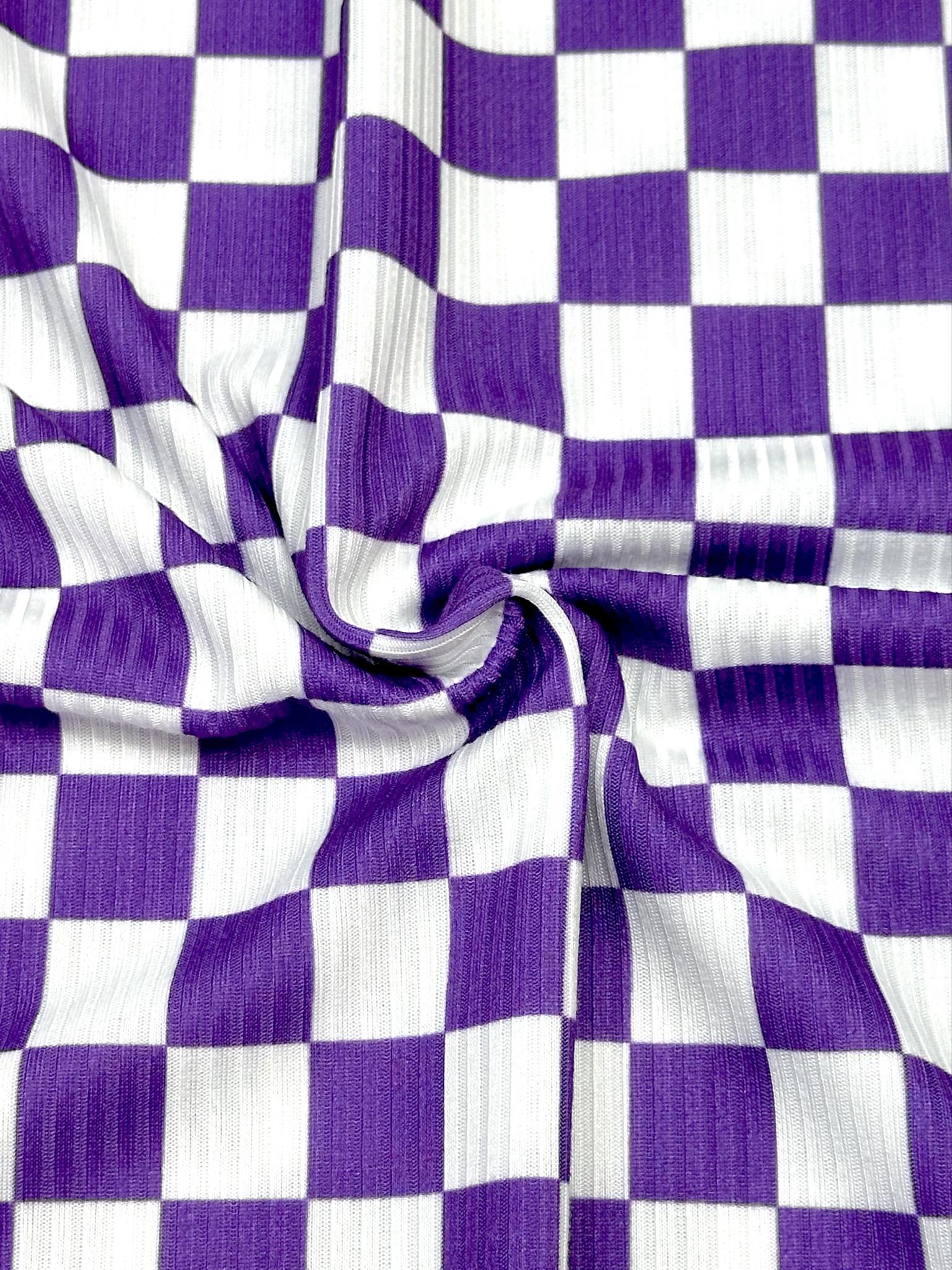 (YUMMY RIB) PURPLE AND OFF WHITE CHECKERED (1)