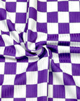 (YUMMY RIB) PURPLE AND OFF WHITE CHECKERED