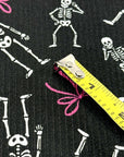 (4X2 RIB) SKELETONS AND PINK BOWS ON BLACK