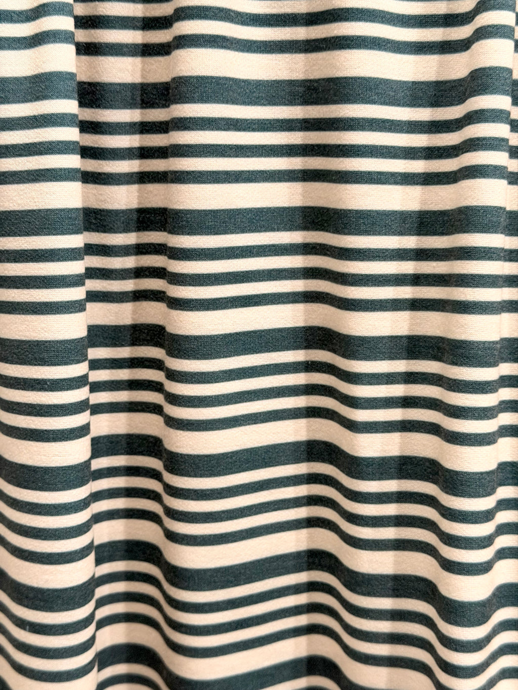 (FRENCH TERRY) GREEN AND CREAM STRIPES