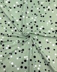 (DBP) BLACK AND WHITE POLKA DOTS ON SAGE