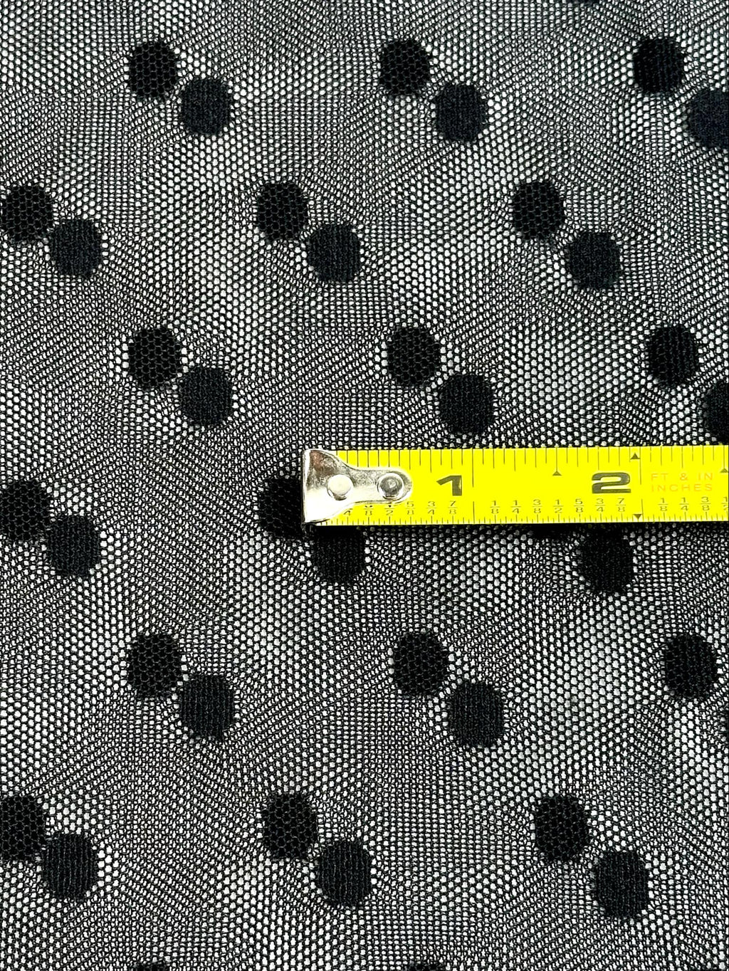 (MESH) BLACK POLKA DOTS