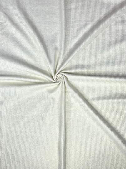(4X2 RIB) SILVER SHIMMER ON IVORY