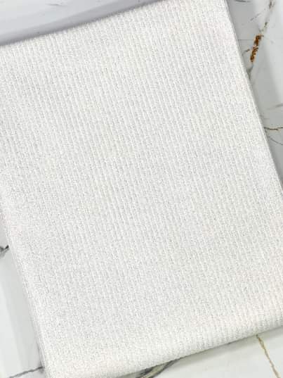 (4X2 RIB) SILVER SHIMMER ON IVORY