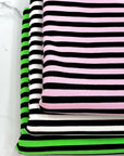 (2X1 RIB) BLACK STRIPES ON PINK