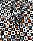 (SWEATER KNIT/OAKLEY) HALLOWEEN BLACK & WHITE CHECKERED PRINT