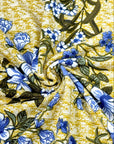 (FRENCH TERRY) BLUE AND OLIVE FLORAL