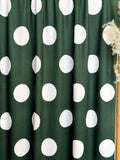 (4X2 YUMMY RIB) BIG OFF WHITE POLKA DOTS ON EVERGREEN