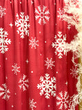 (SWEATER KINT/OAKLEY) WHITE SNOWFLAKES ON RED