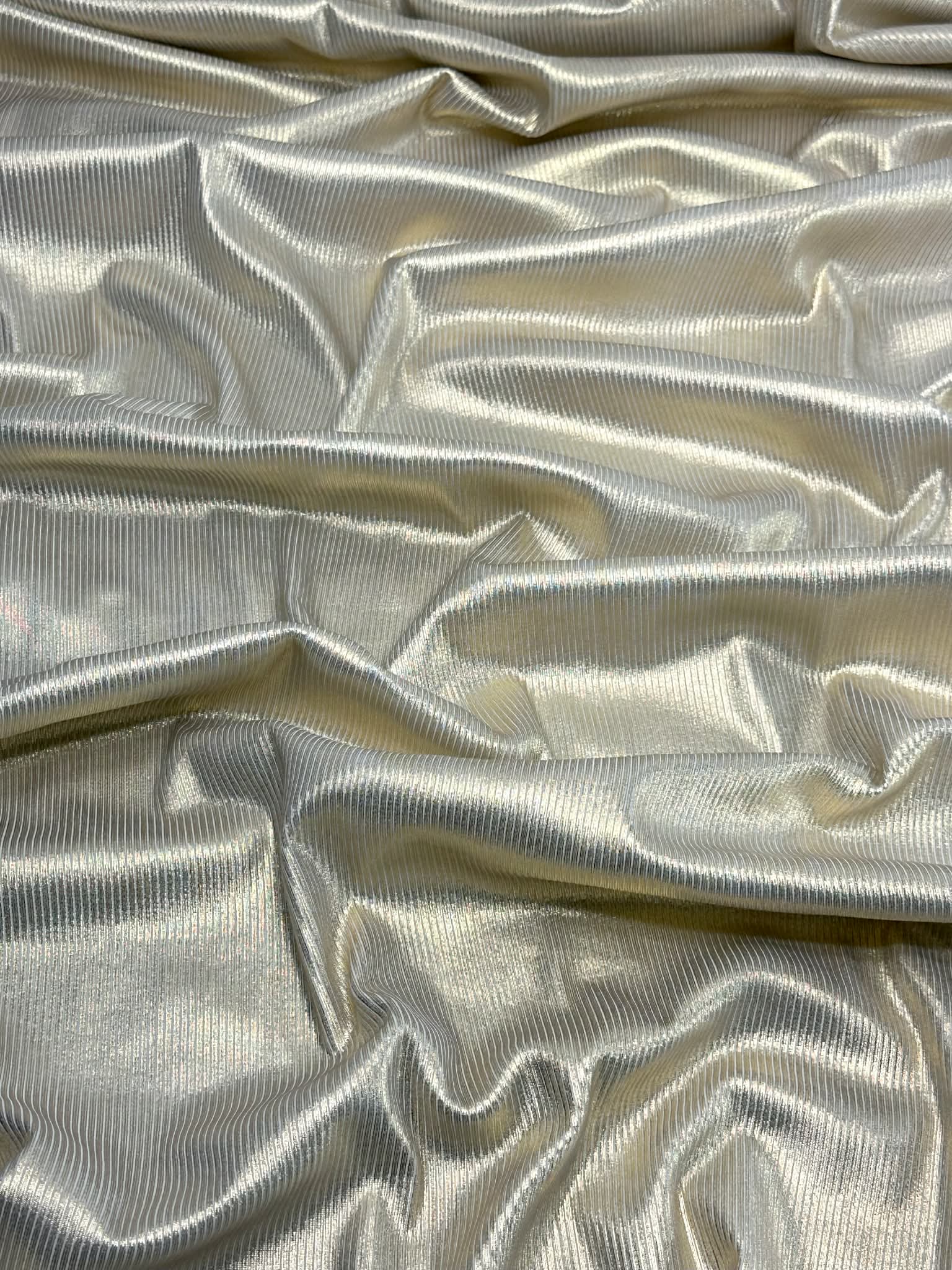 (2X2 RIB) GOLD FOIL ON OFF WHITE