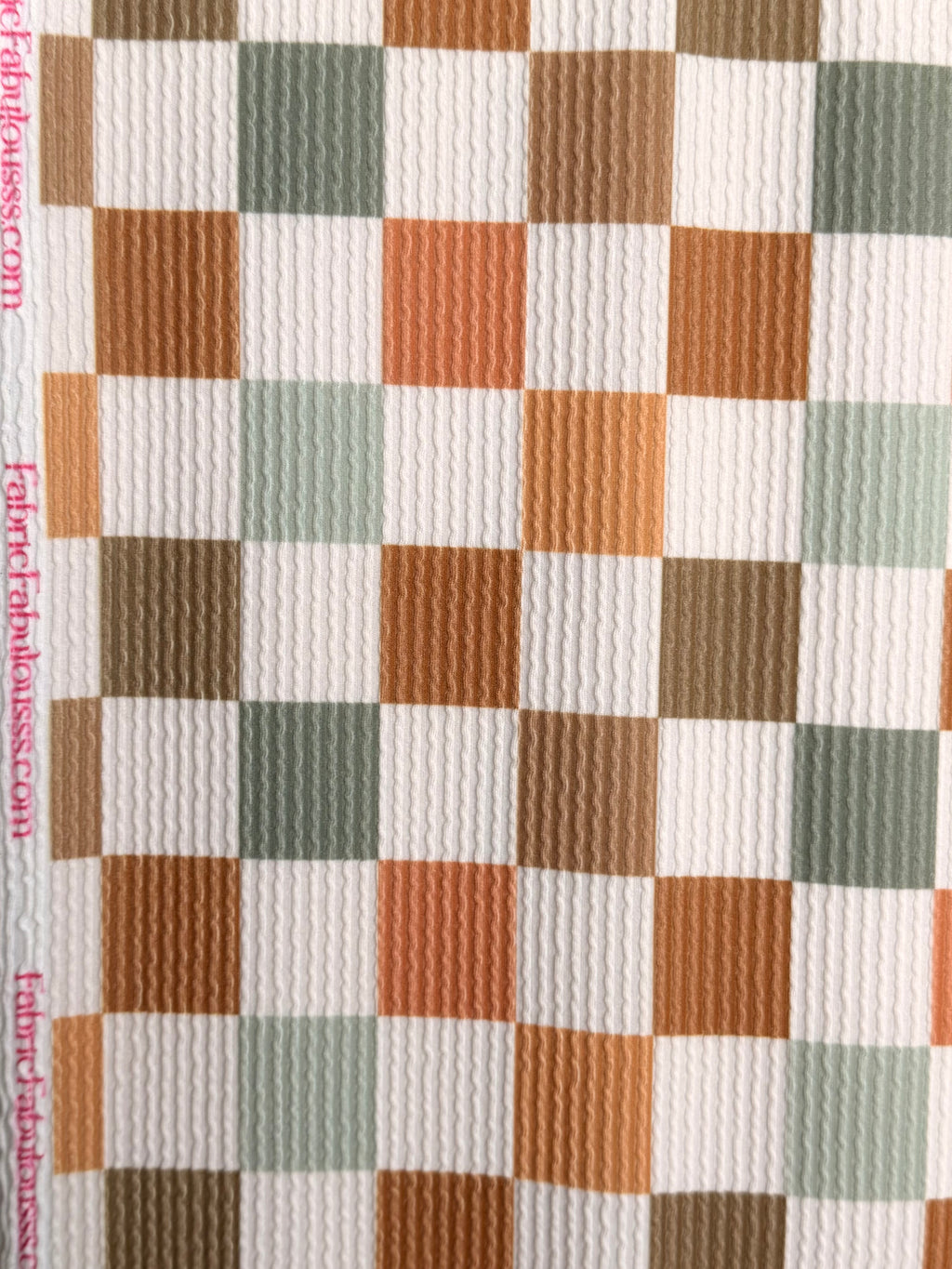 (URBAN RIB) BROWN, RUST, SAGE AND OFF WHITE MEDIUM CHECKERED