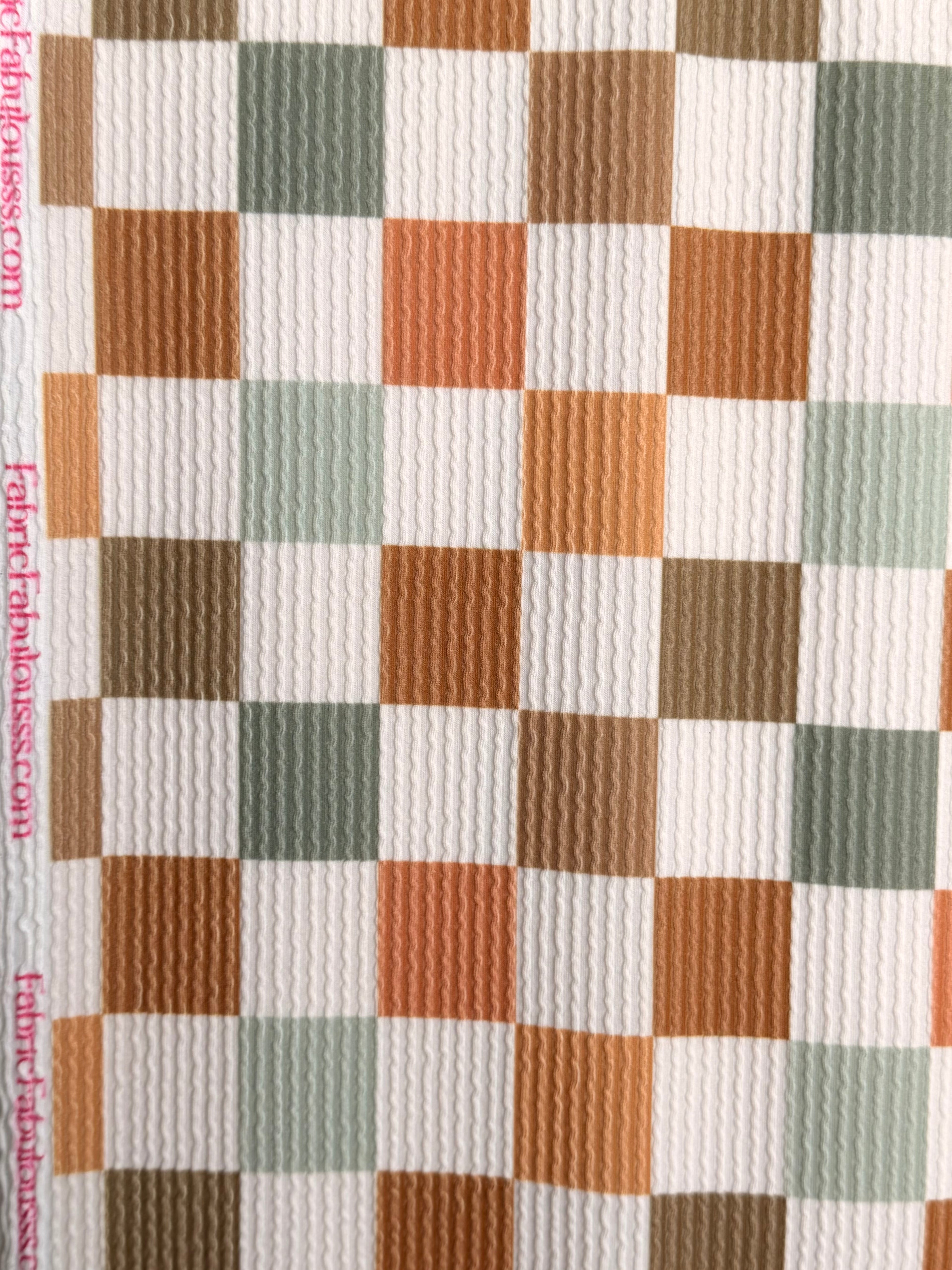 (URBAN RIB) BROWN, RUST, SAGE AND OFF WHITE MEDIUM CHECKERED