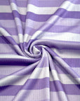 (4X2 YUMMY RIB) LAVENDER, PURPLE, AND LILAC STRIPES