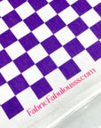 (FRENCH TERRY) PURPLE AND OFF WHITE CHECKERED