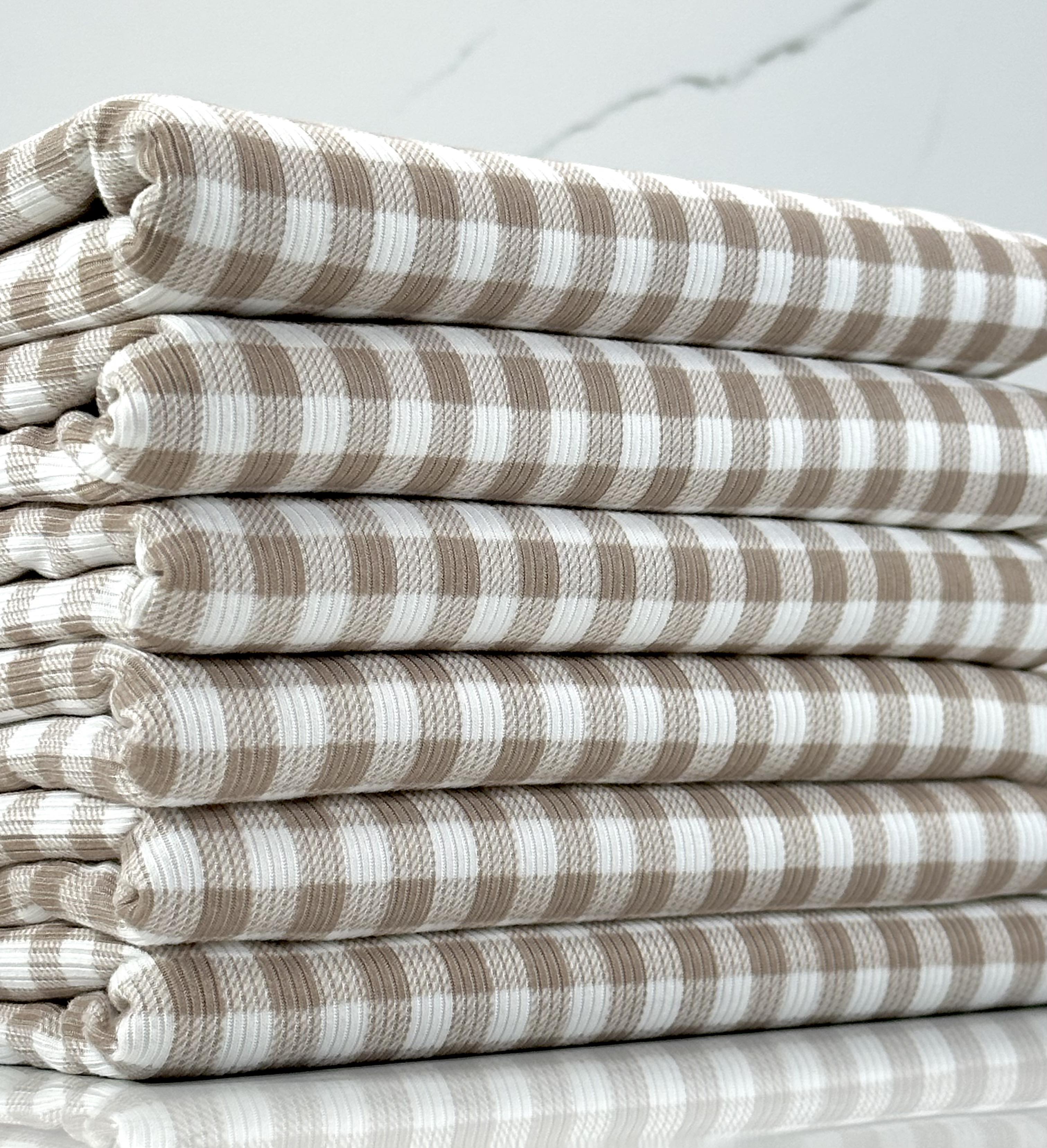 (2X2 YUMMY RIB) TAUPE AND OFF WHITE GINGHAM(1)