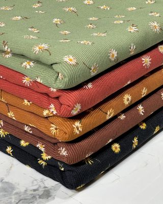 (2X1 RIB) TINY VINTAGE SUNFLOWERS ON VINTAGE BROWN(1)