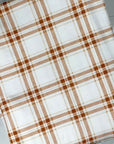 (FRENCH TERRY) BRIGHT RUST PLAID ON OFFWHITE