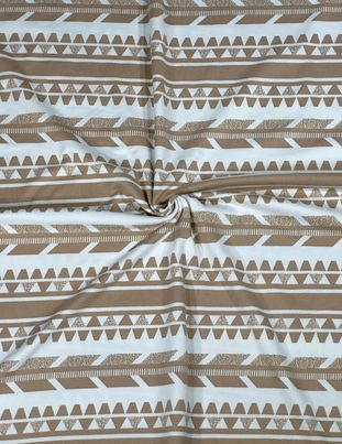 (DBP) TAUPE GEO PRINT ON OFFWHITE