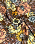 (DBP) LIGHT YELLOW AND ORANGE FLOWERS ON BROWN