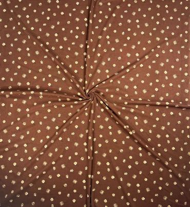 (2X1 RIB) TINY VINTAGE SUNFLOWERS ON VINTAGE BROWN(1)