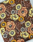 (DBP) LIGHT YELLOW AND ORANGE FLOWERS ON BROWN