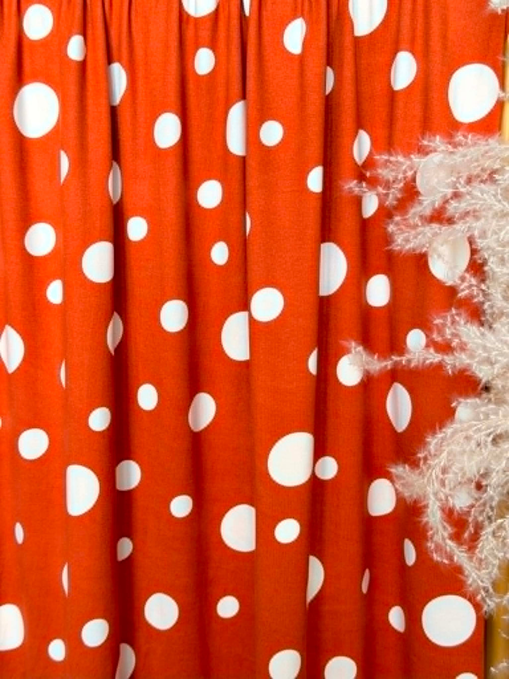 (DBP) OFF WHITE POLKA DOTS ON BURNT ORANGE