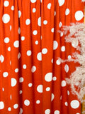 (DBP) OFF WHITE POLKA DOTS ON BURNT ORANGE