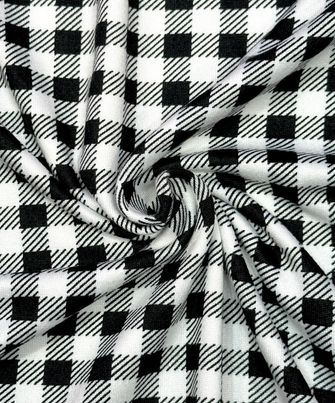 (DBP) TINY BLACK AND OFF WHITE BUFFALO PLAID