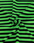 (2X1 RIB) BLACK STRIPES ON GREEN