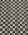 (YUMMY RIB) HALLOWEEN BLACK & WHITE CHECKERED PRINT