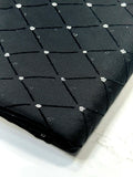 (MESH) SILVER GLITTER AND DIAMOND PATTERN ON BLACK