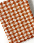 (DOUBLE KNIT) WHITE AND RUST GINGHAM