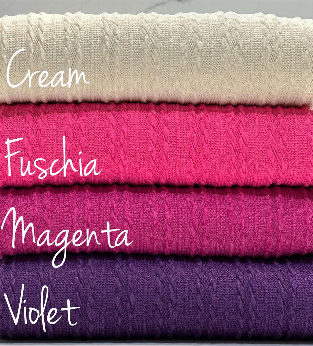 (BRAIDED KNIT) FUSCHIA