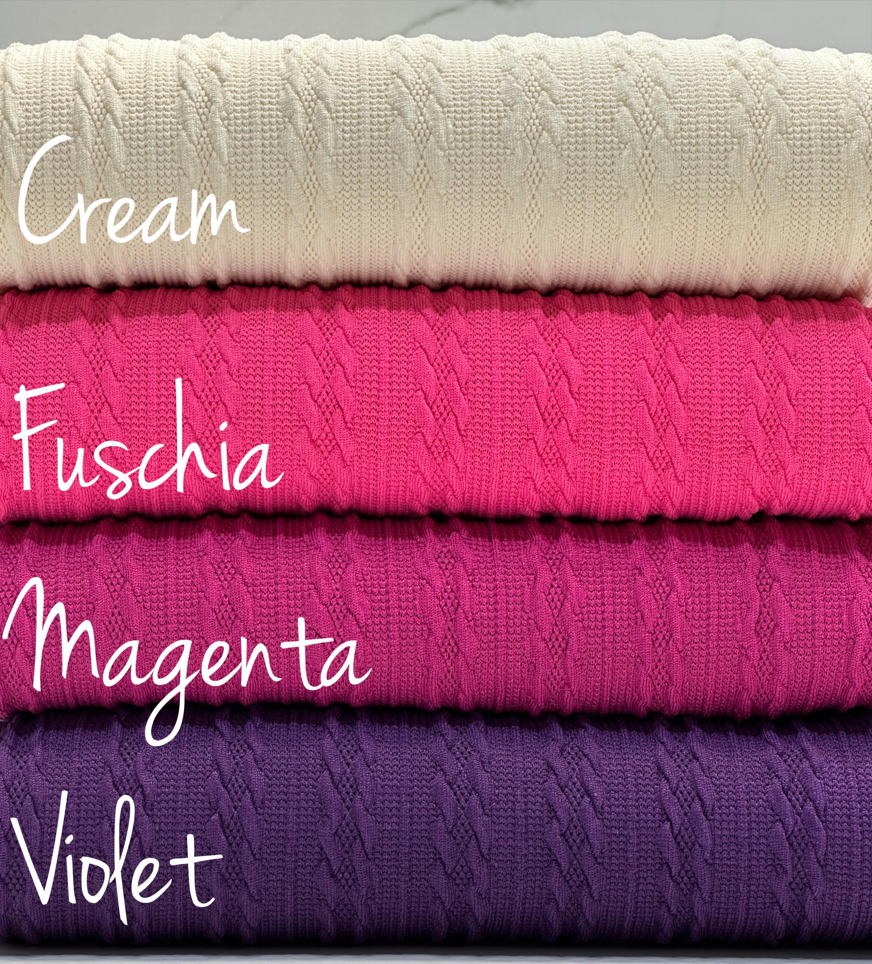 (BRAIDED KNIT) FUSCHIA