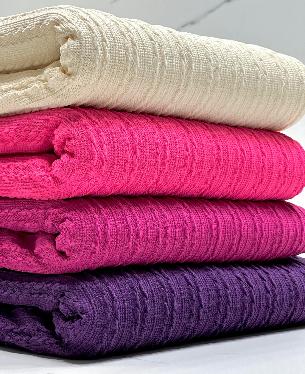 (BRAIDED KNIT) FUSCHIA