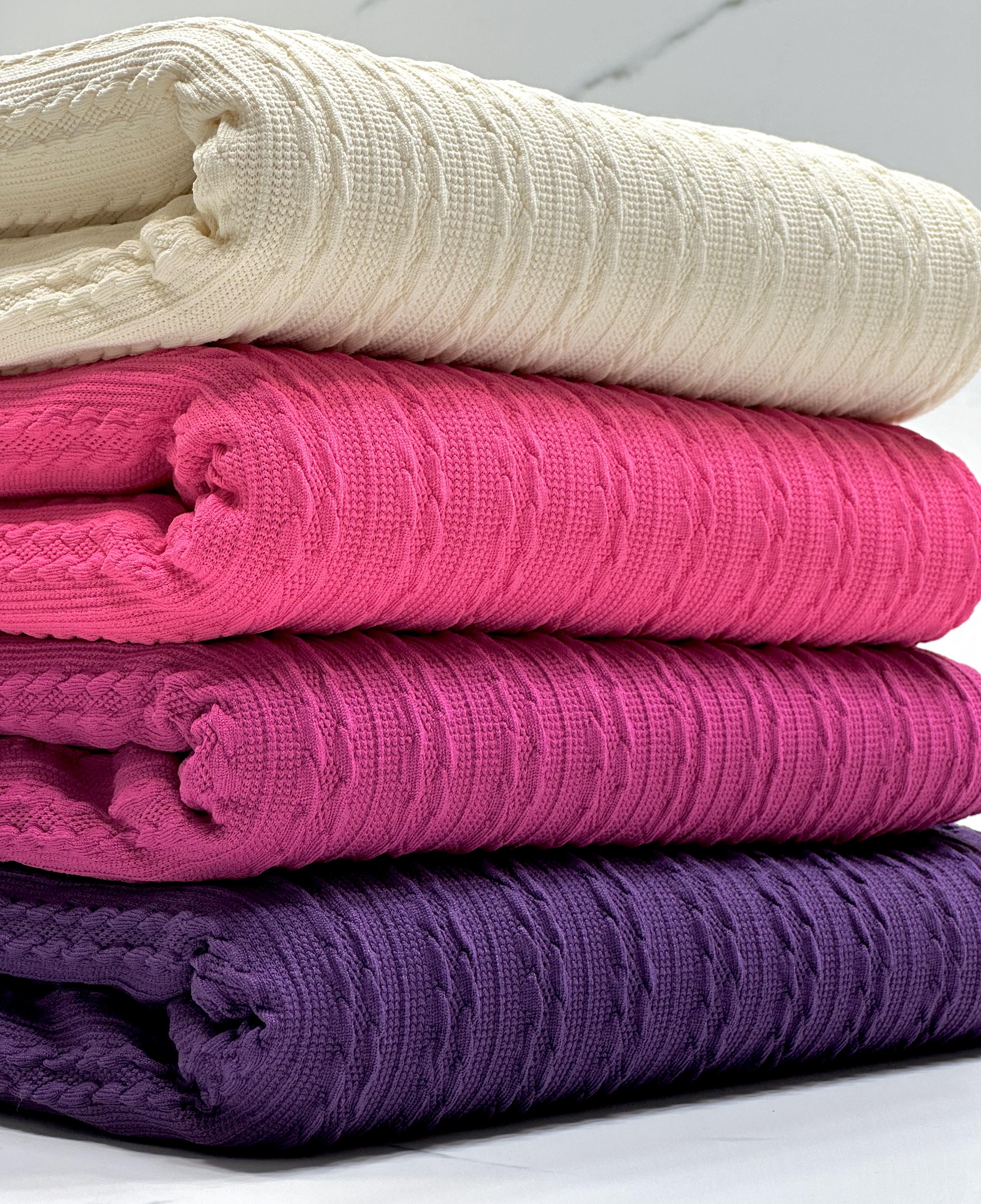 (BRAIDED KNIT) FUSCHIA