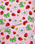 (YUMMY RIB) STRAWBERRIES AND KELLY GREEN CHECKERED BOW