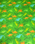 (FRENCH TERRY) DINOSAURS ON GREEN