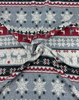 (SWEATER KNIT HACCI) CHARCOAL REINDEERS ON HEATHER GRAY